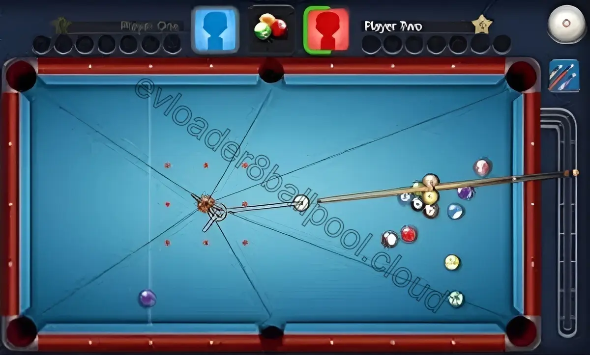 Screenshot of EV Loader 8 Ball Pool Shot Planning